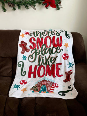 There's Snow Place Like Home Velveteen Plush Blanket